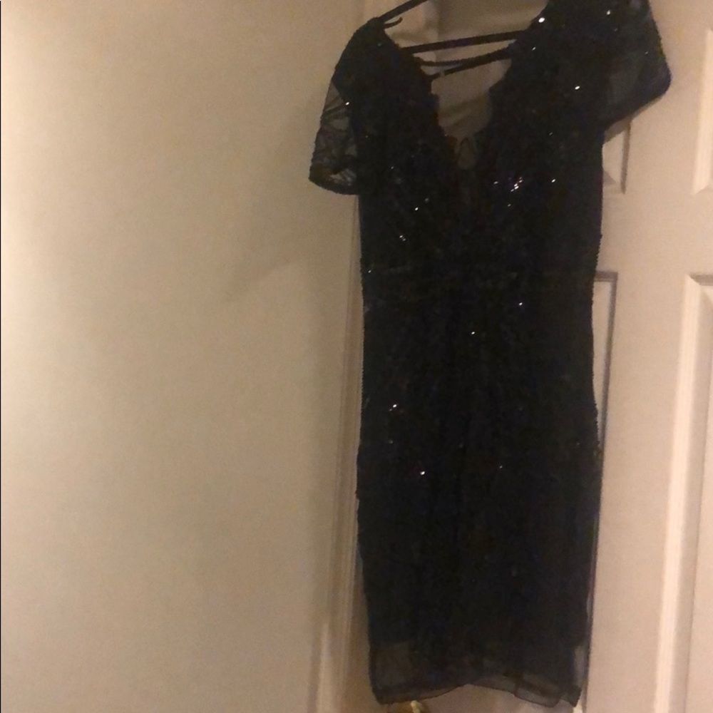 Sexy Black Beaded Dress
